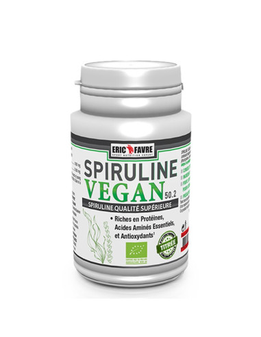 Spiruline Vegan Eric favre est un super aliment pour faire le plein de vitamines et minéraux