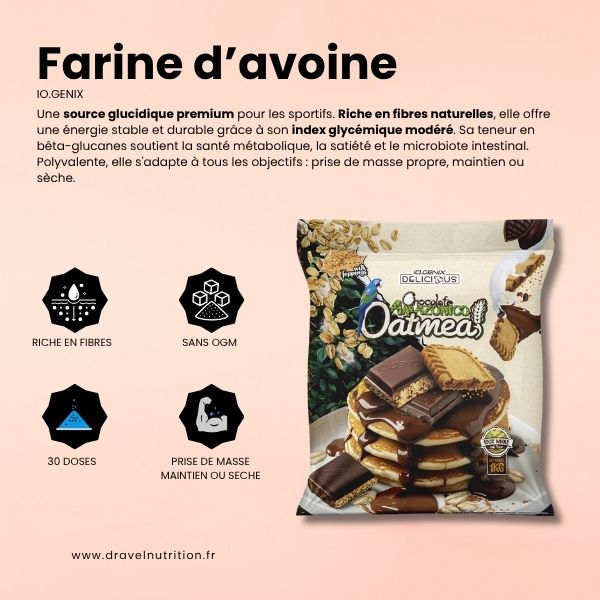 farine d'avoine aromatisée iogenix